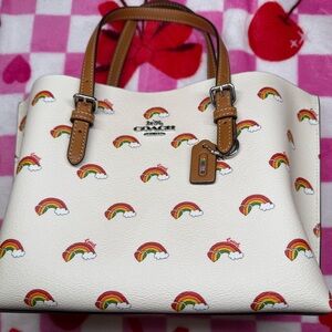 Coach Mollie 25 Rainbow Print Tote NWT Pride